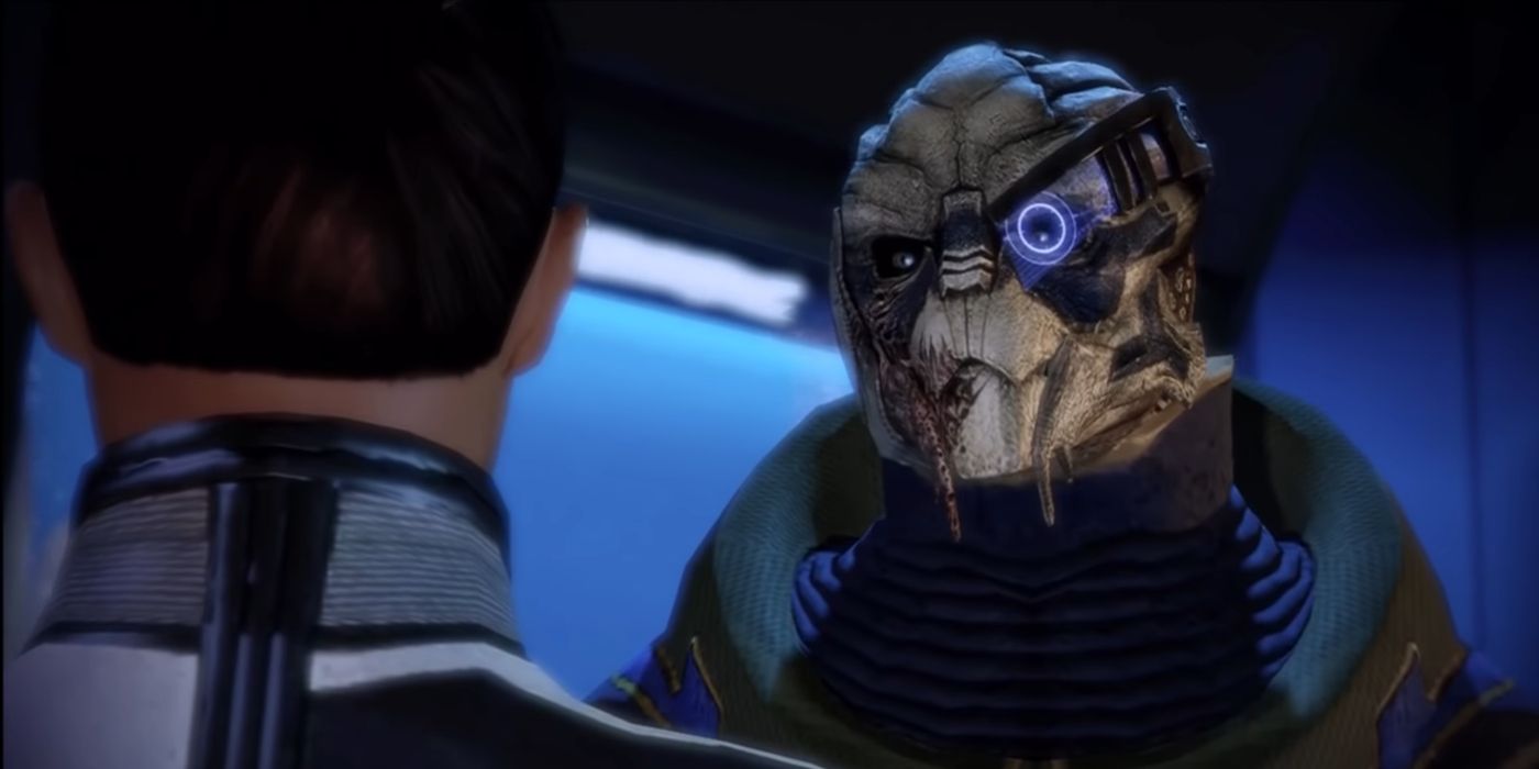 Mass Effect 2 Shephard talking to Garrus