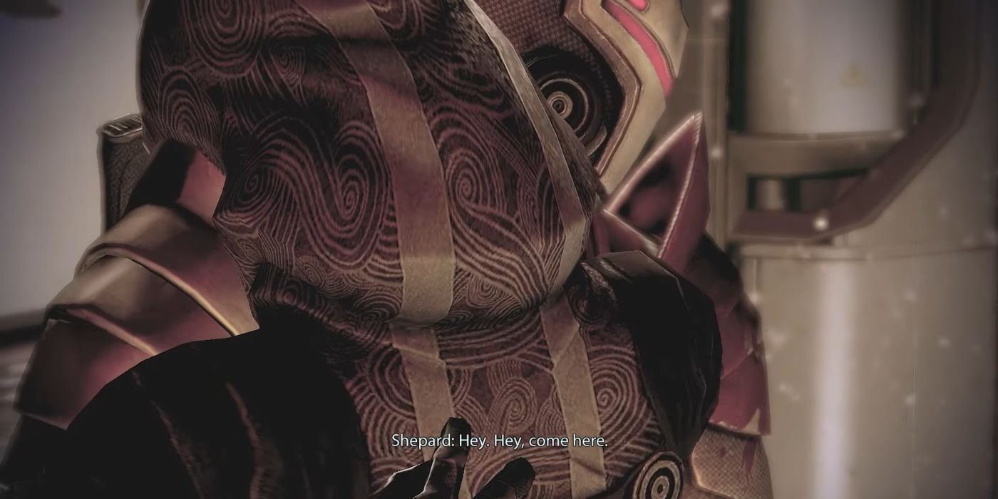 Mass Effect 2 Screenshot Of Tali and Shepard Hugging
