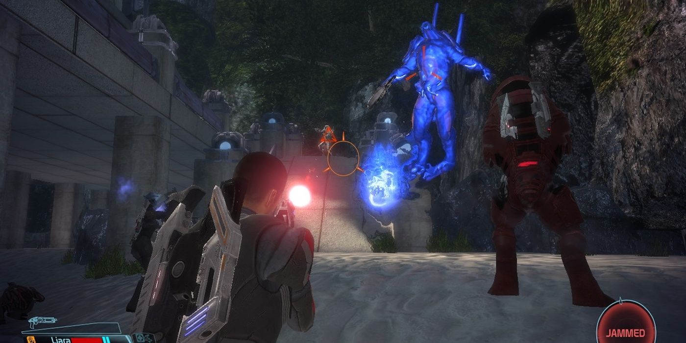 Players engaging in combat in Mass Effect