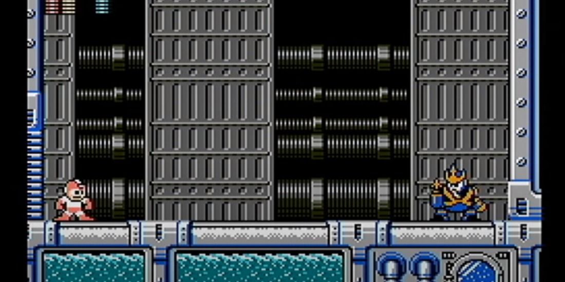 The Wave Man fight from Mega Man 5