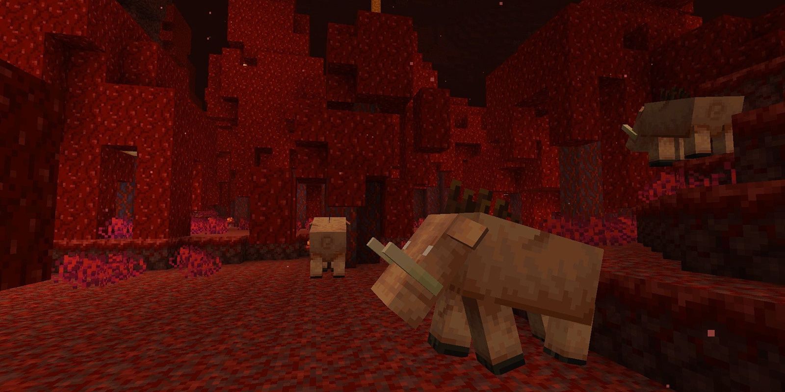 A Hoglin in the Nether 