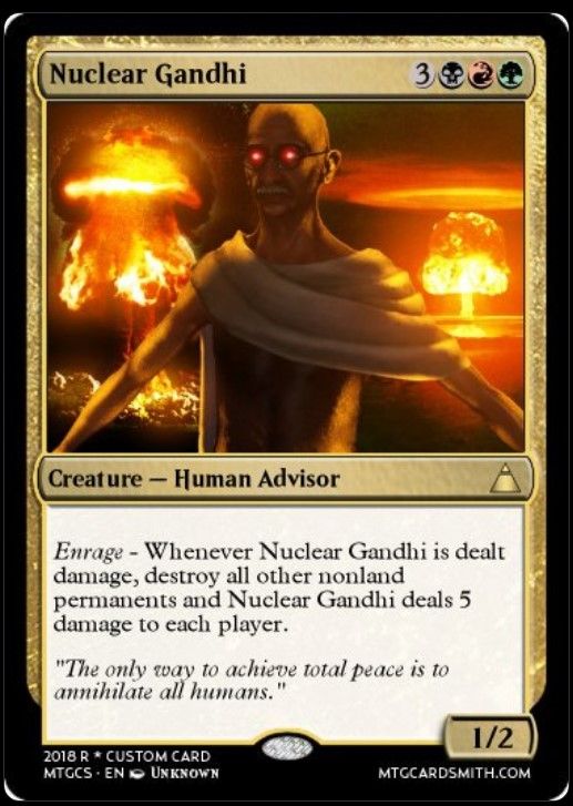 Civilization VI Gandhi meme Magic the Gathering card