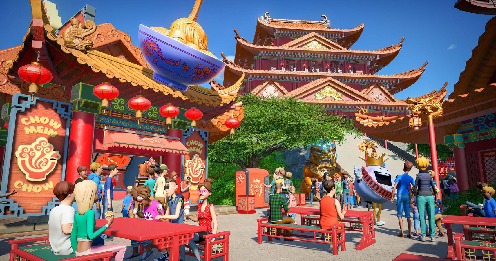 worlds fair oriental area with noodle stands