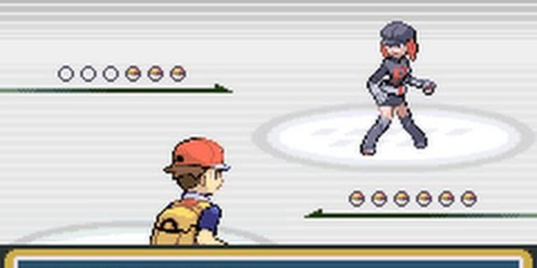 Red facing a Team Rocket Admin in Pokemon FireRed & LeafGreen