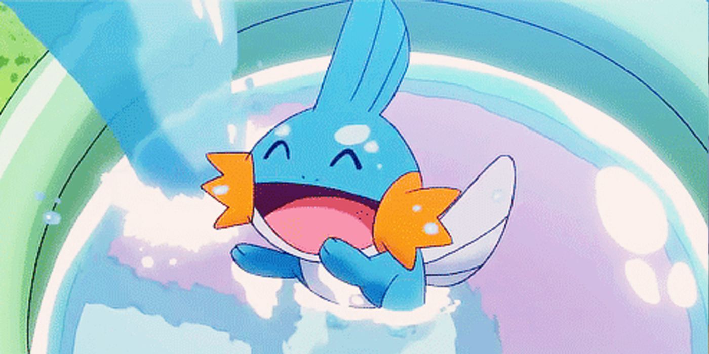 Pokemon mudkip in water