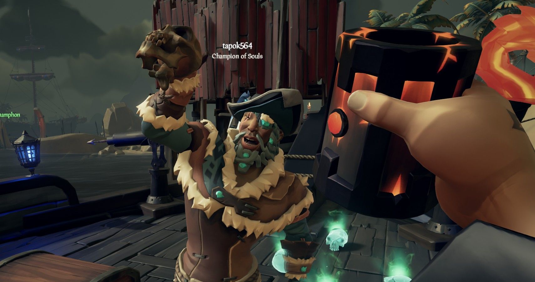 Drinking with another crew in Sea of Thieves