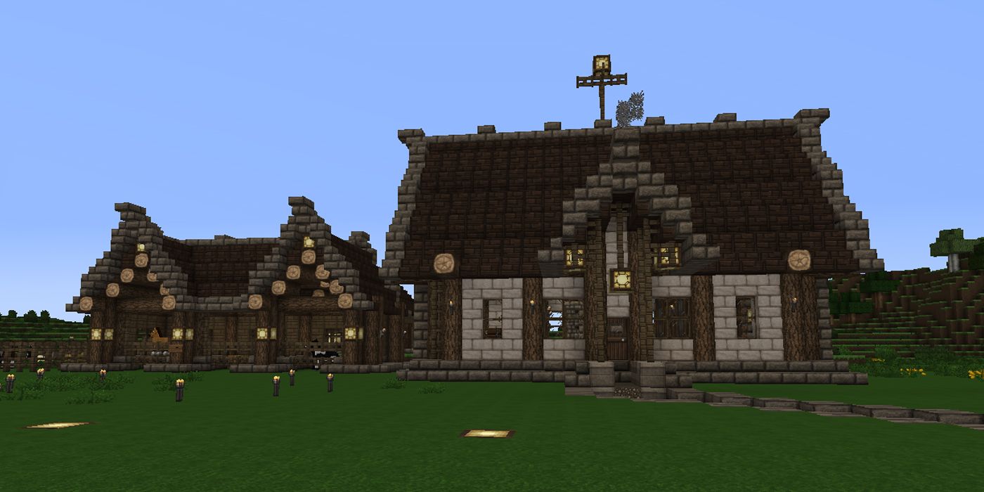 Minecraft wooden house