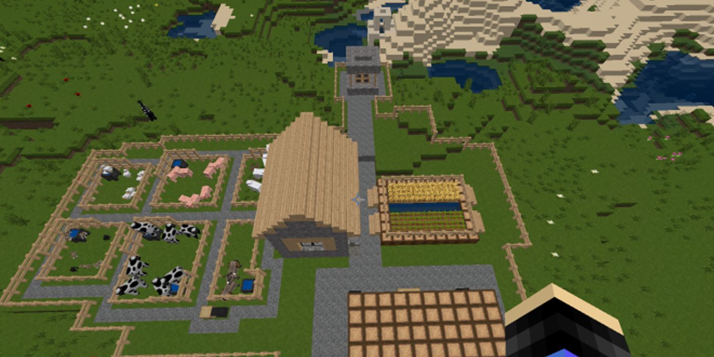 Farm layout in Minecraft