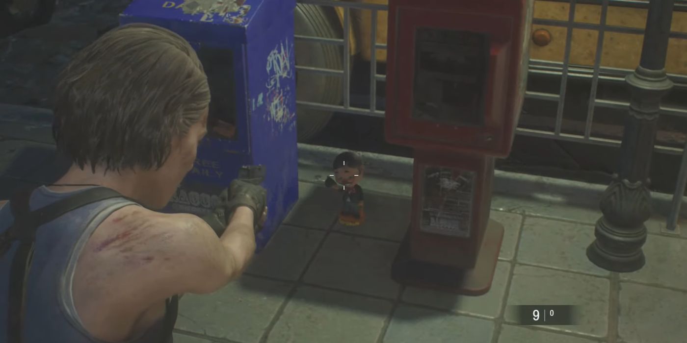 Resident Evil 3 Screenshot Of Charlie Doll Outside Of Redstone Street Station