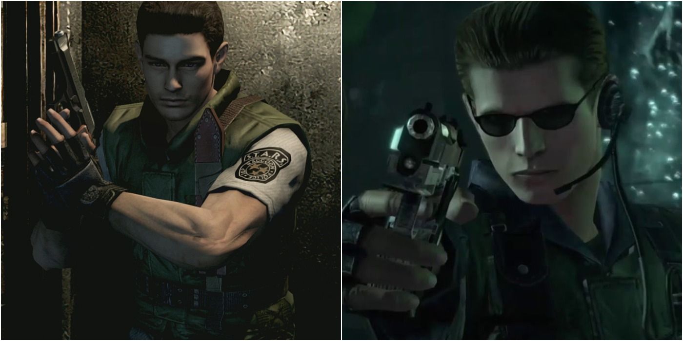 Resident Evil Remake Featured Split Image of Chris Redfield and Wesker