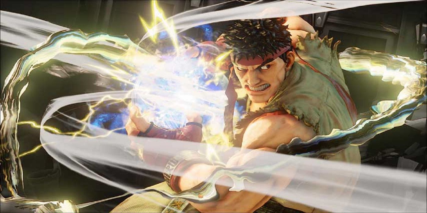 Ryu Street Fighter V screenshot unleashing special move