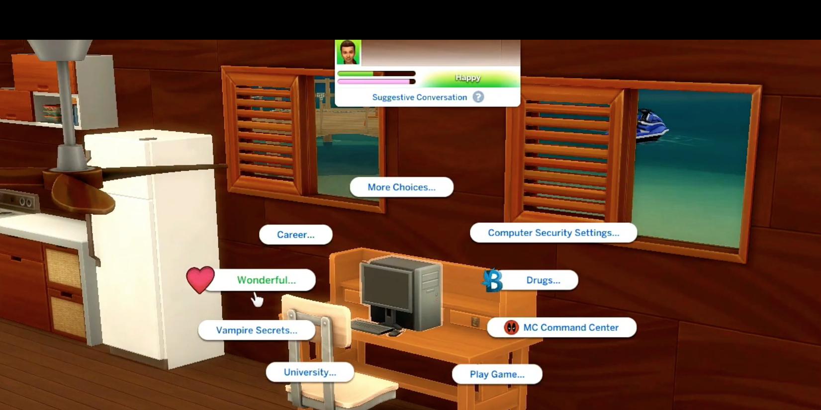 The Sims 4 Wonderful Whims Mod menu