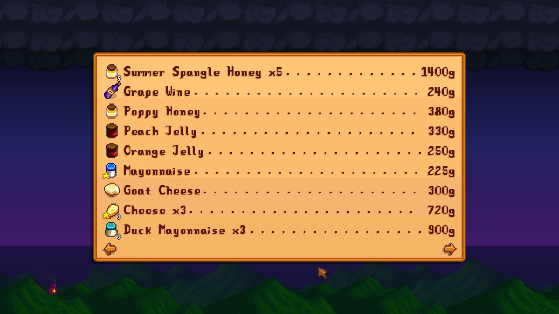 stardew valley sell screen