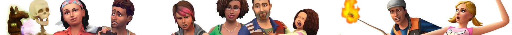 Sims from jungle adventure, parenthood and outdoor retreat