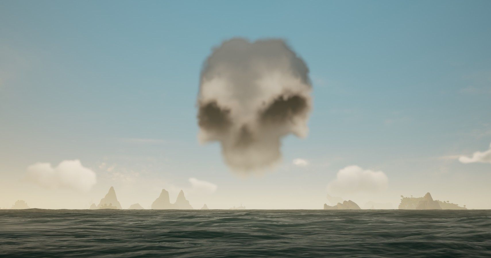 Skull Cloud Above Sea Of Thieves
