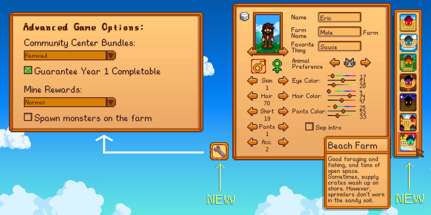 Screenshot of character creation menu with the Remixed Bundle feature turned on