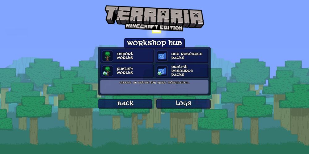 Terraria workshop hub menu