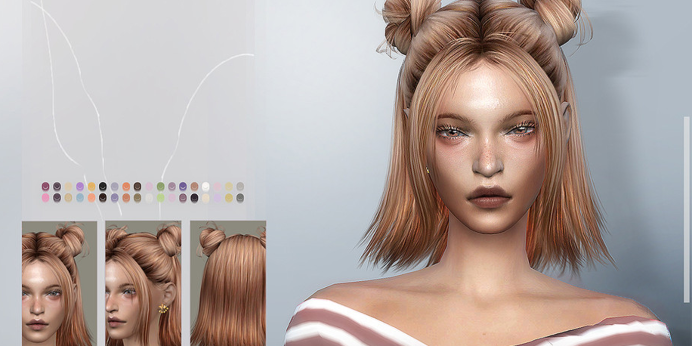 The Sims 4 Wingssims alpha CC hair