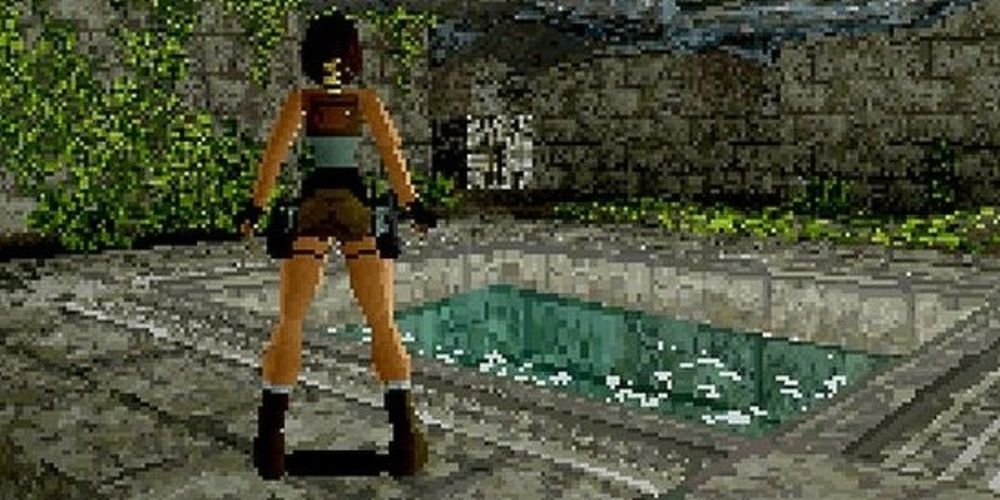 A screenshot from the original Tomb Raider