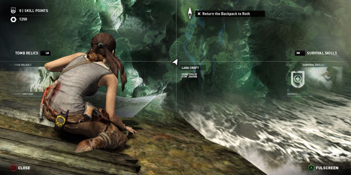 A view of the UI found in Tomb Raider