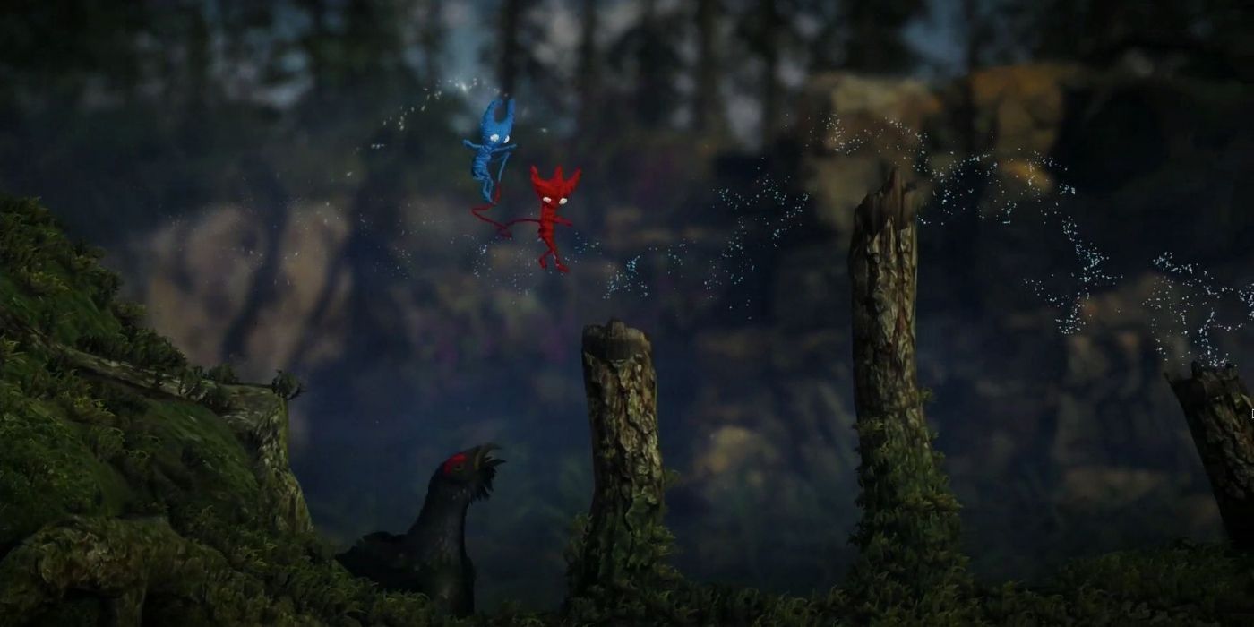 Unravel 2 - Players playing Split Screen Co Op Campaign