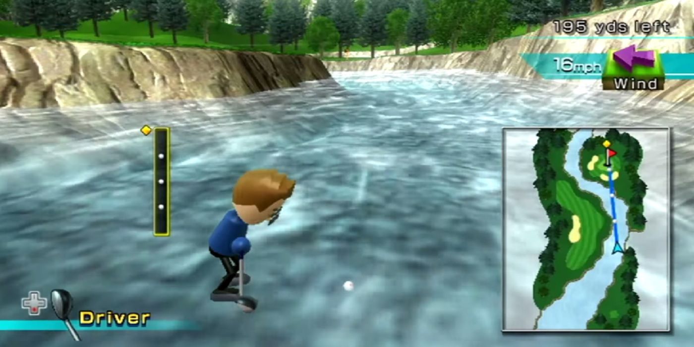 Wii Sports gold screenshot Mii standing on water