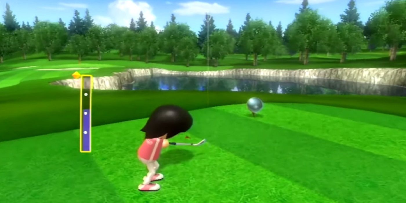 Wii Sports screenshot gold Mii taking shot