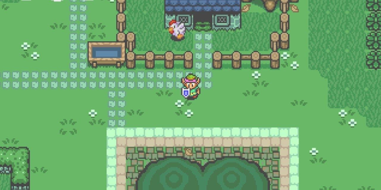 Link outside his home in A Link to the Past