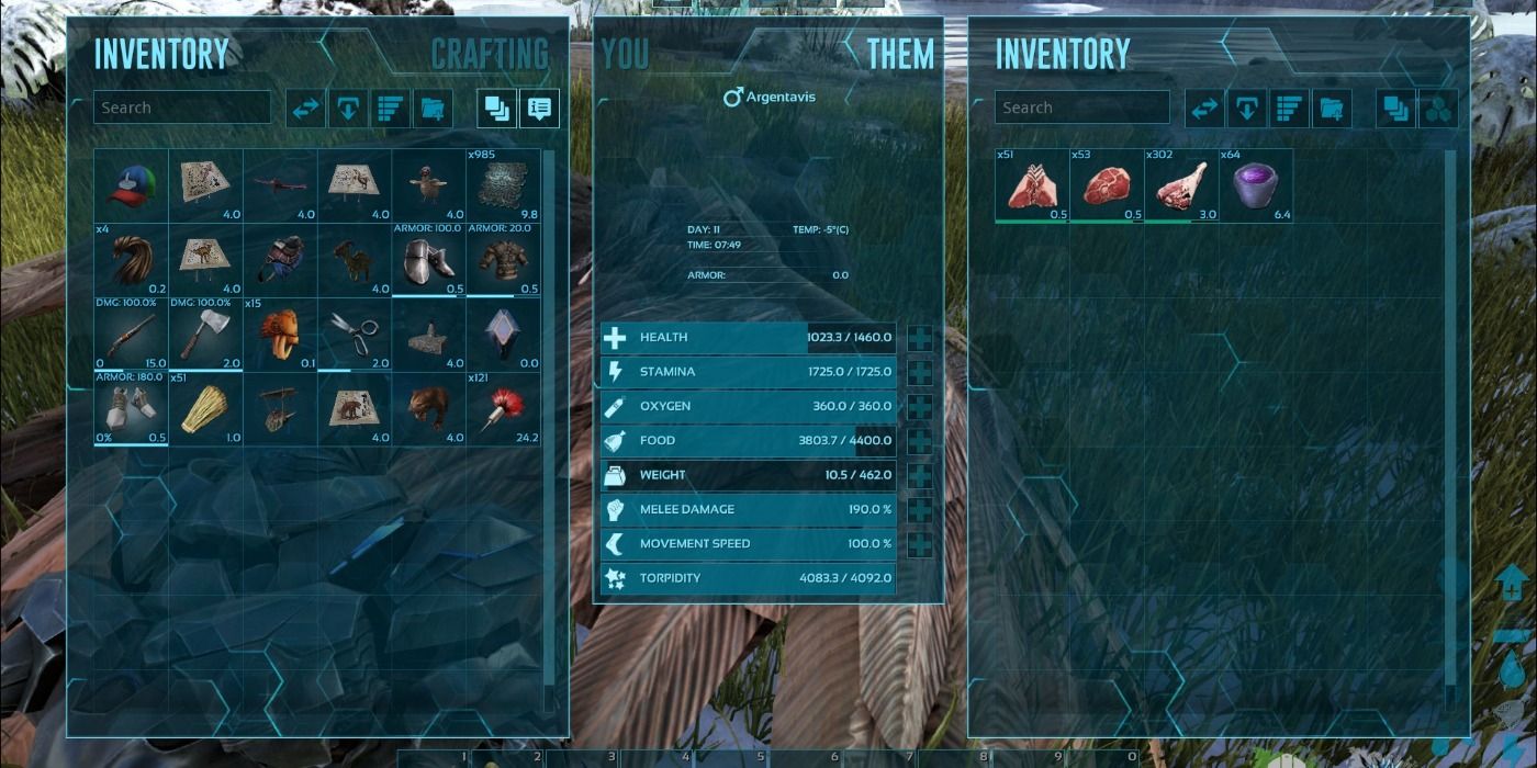 Creature Inventory in Ark: Survival Evolved