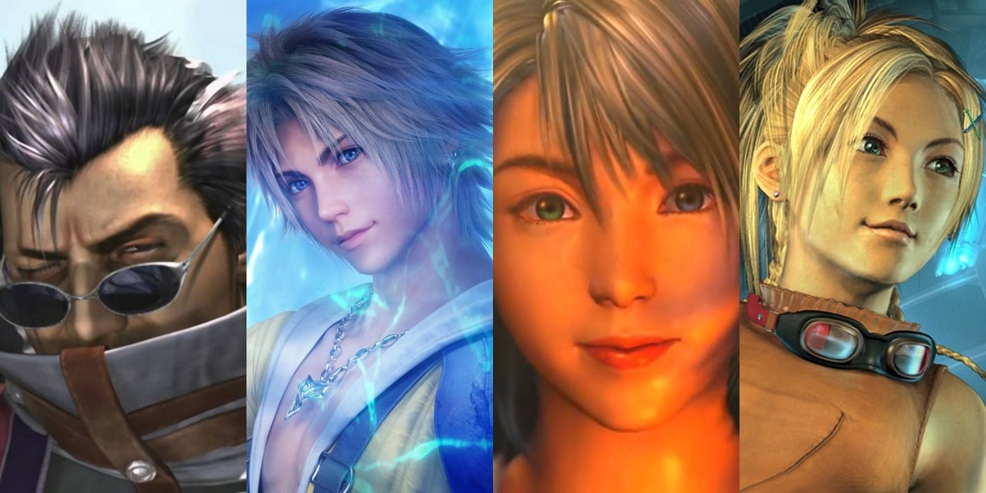 yuna, tidus, rikku, lulu, auron, and 2 more (final fantasy and 1