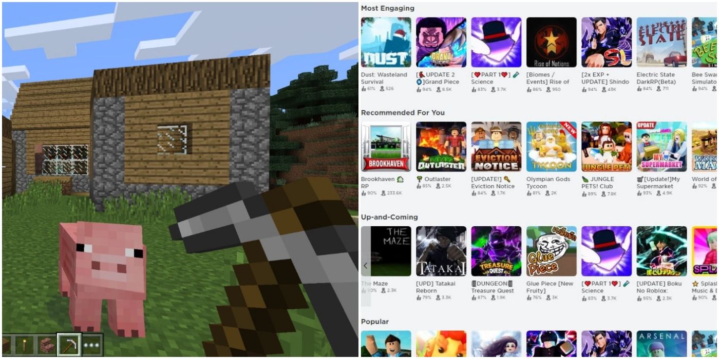 Minecraft and Roblox