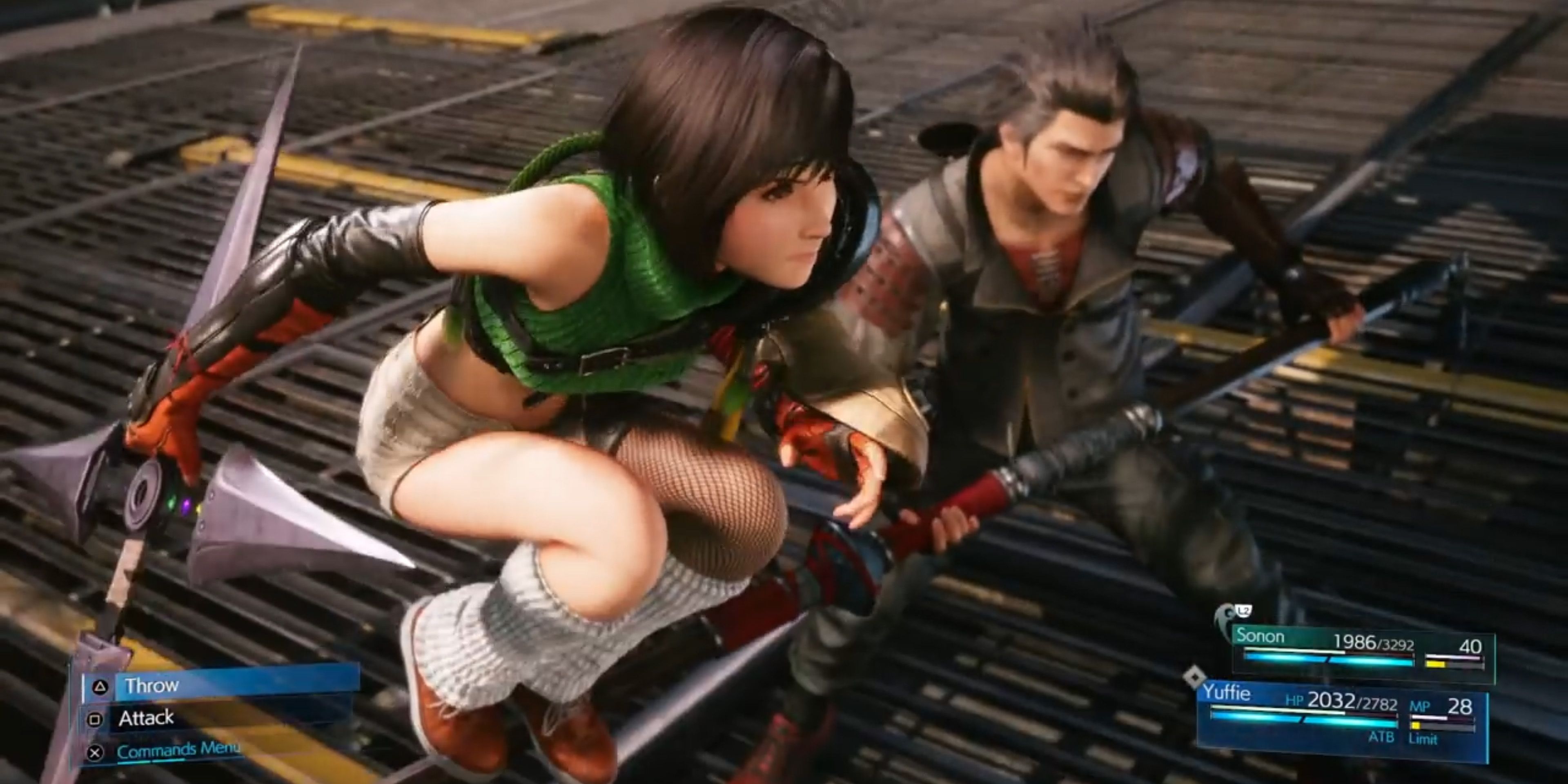 Yuffie and Sonon work together in combat; as shown in the trailer for Final Fantasy VII Remake Intergrade