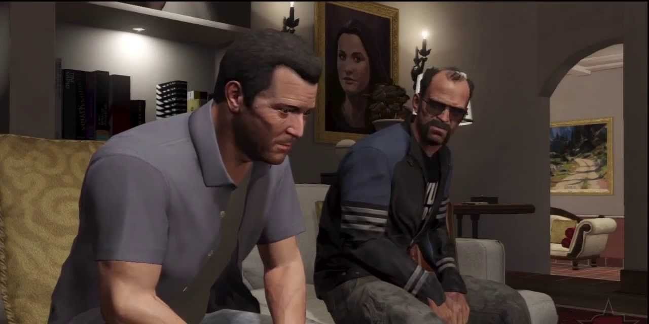michael and trevor chatting in GTA5