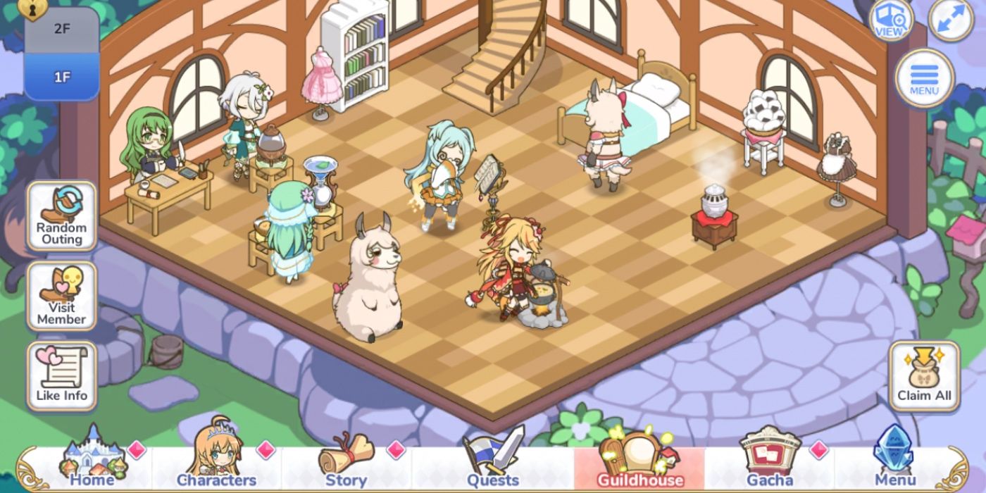 Screenshot of the typical house in Princess Connect.