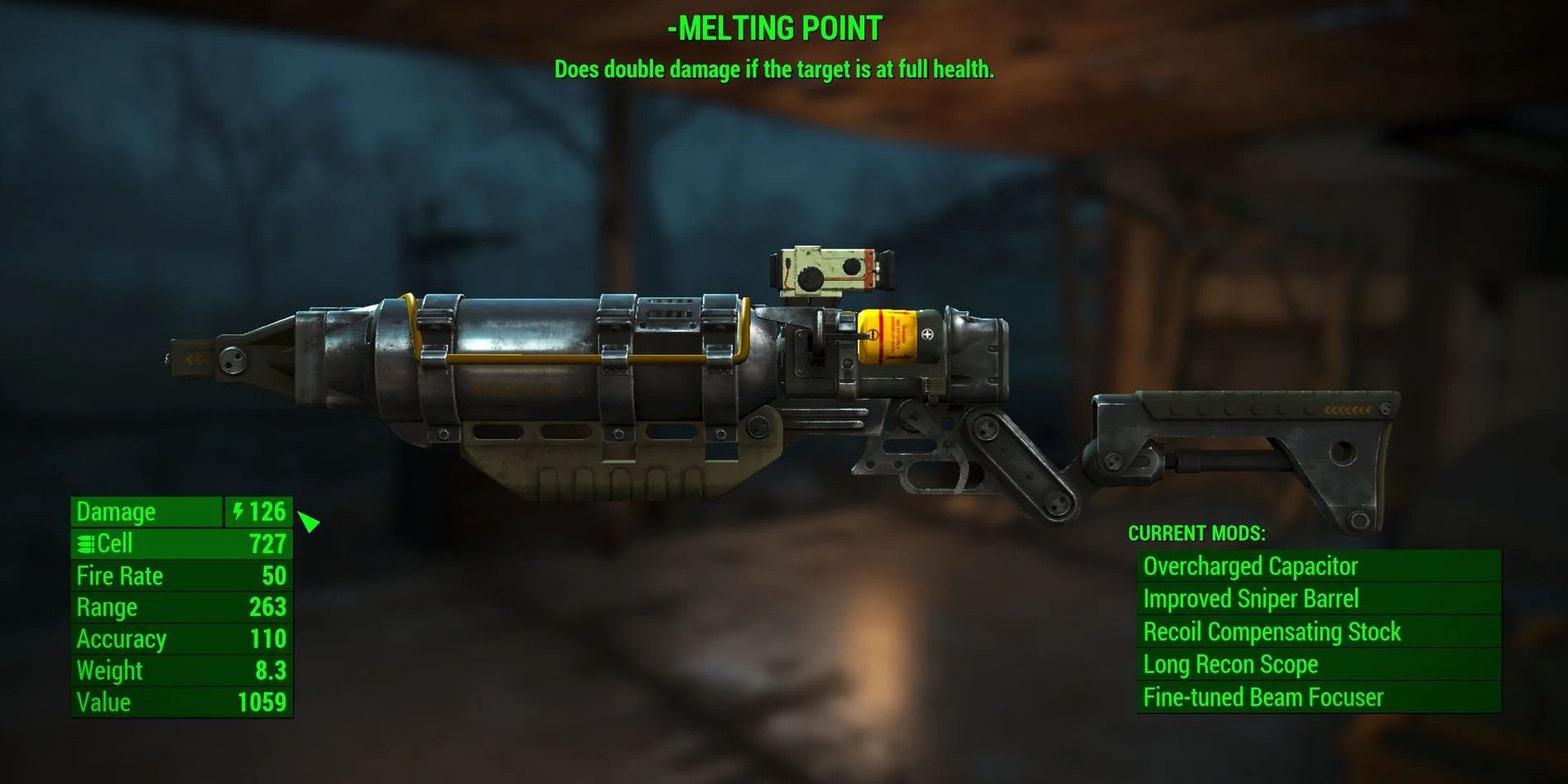 laser sniper rifle in the ingame customisation menu