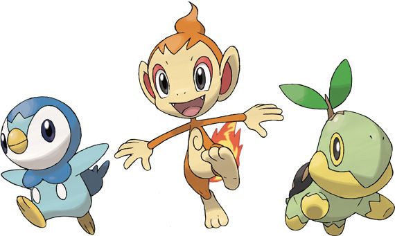 Piplup Chimchar and Turtwig