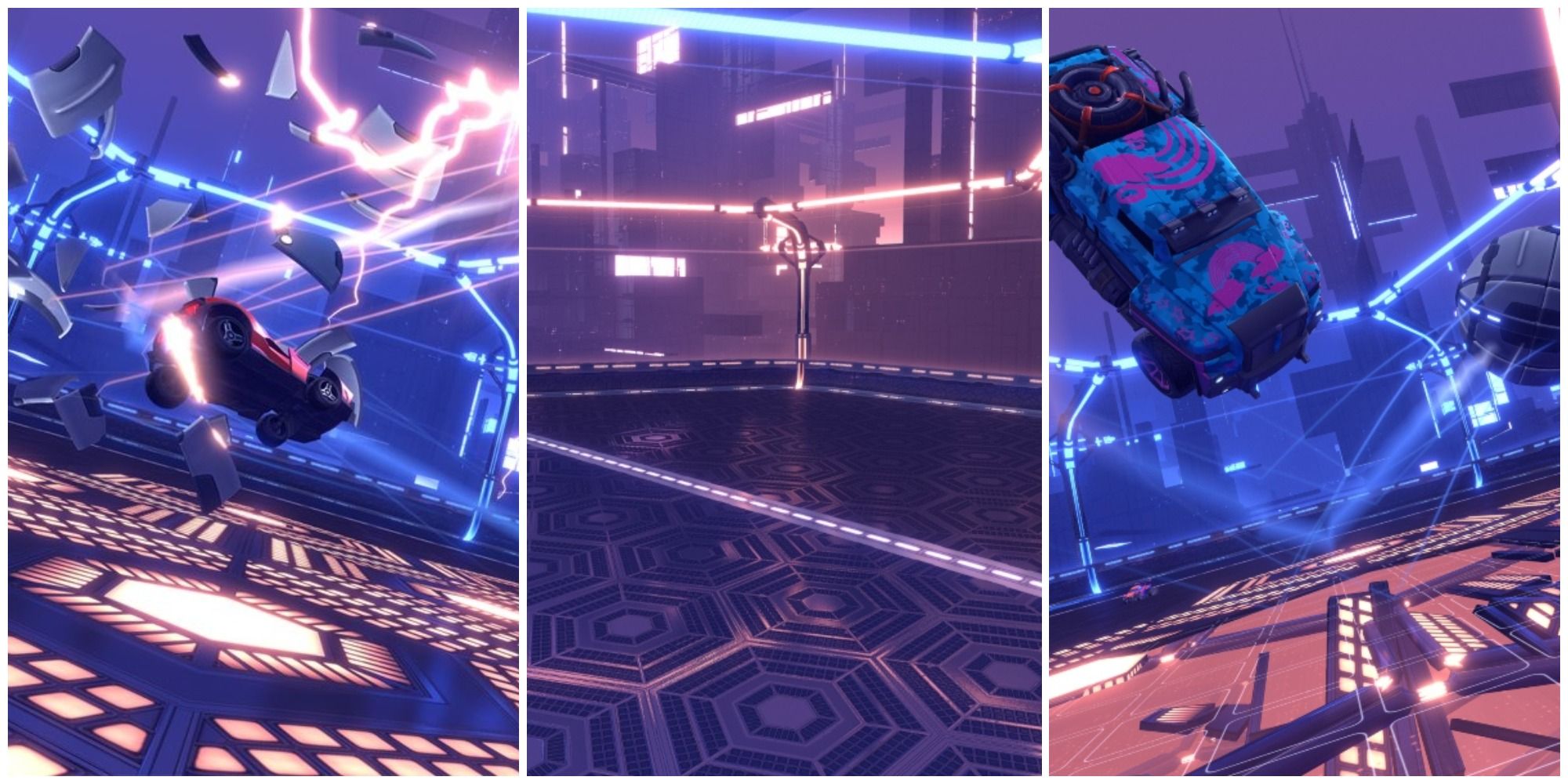 A collage of three different images from Dropshot games