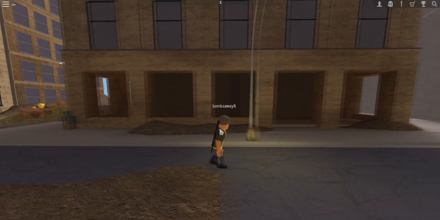 A character in Roblox alone early access, exploring the city