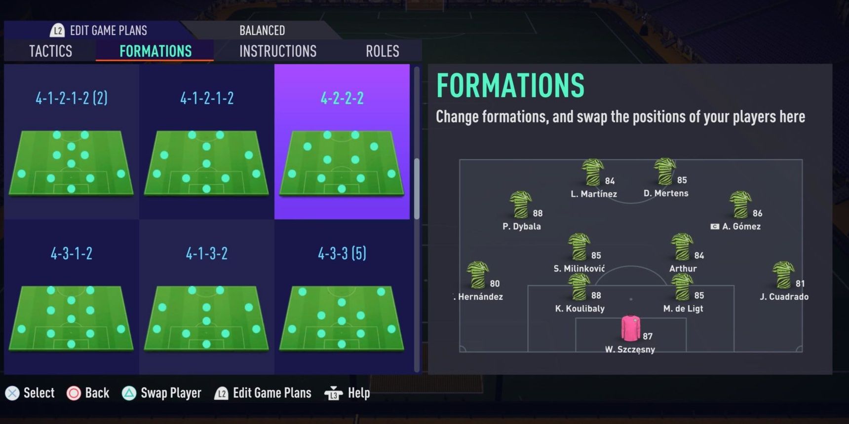 FIFA 21 Ultimate Team 4222 Tactics Formation