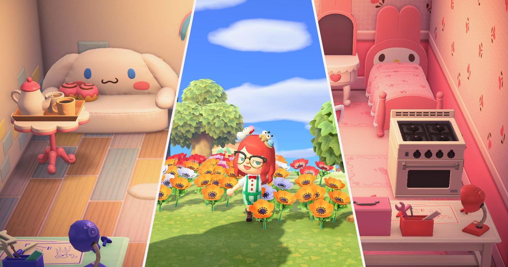Animal Crossing New Horizons Sanrio items collage