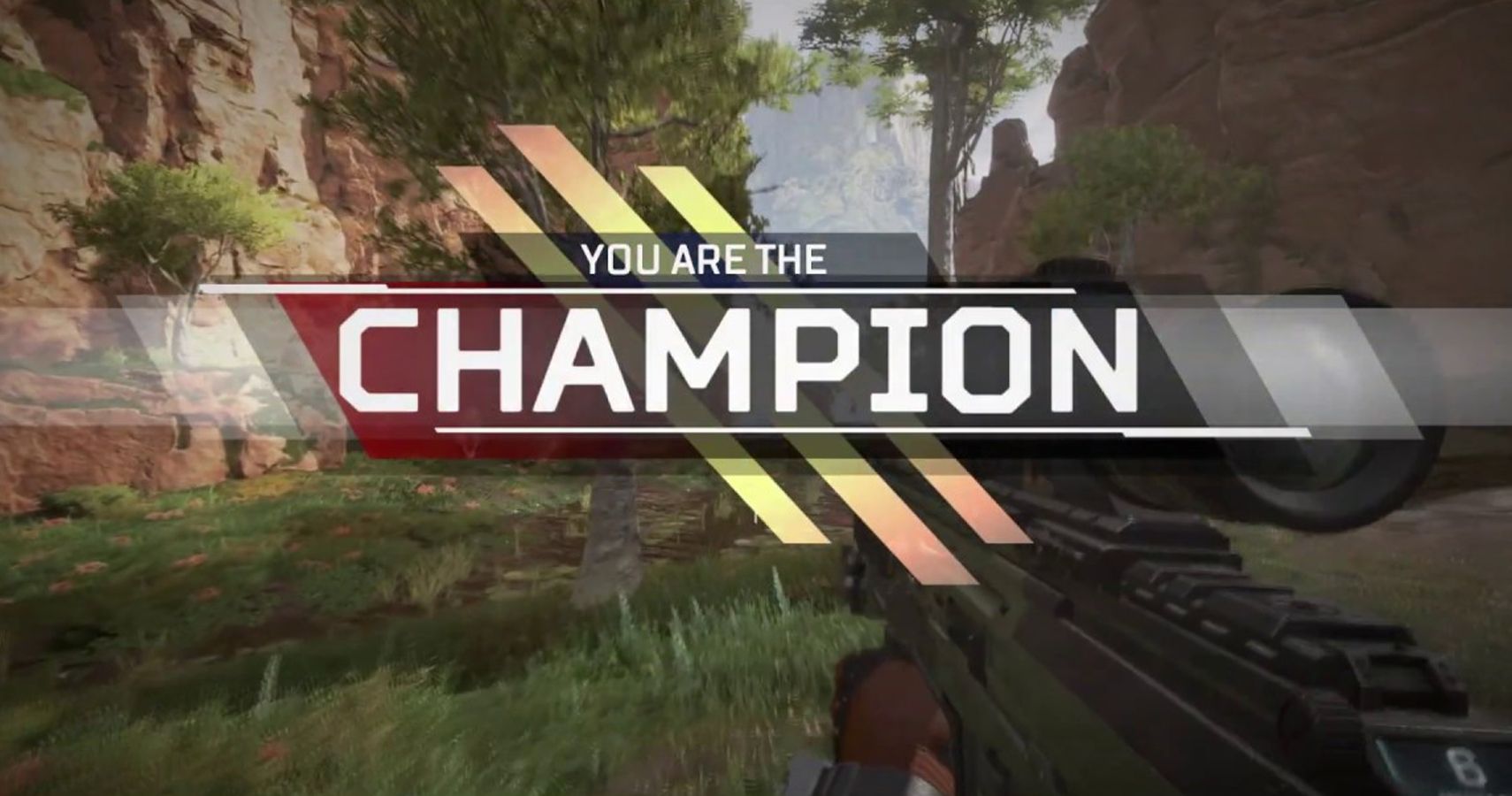 End-of-game champion win banner from Apex Legends.