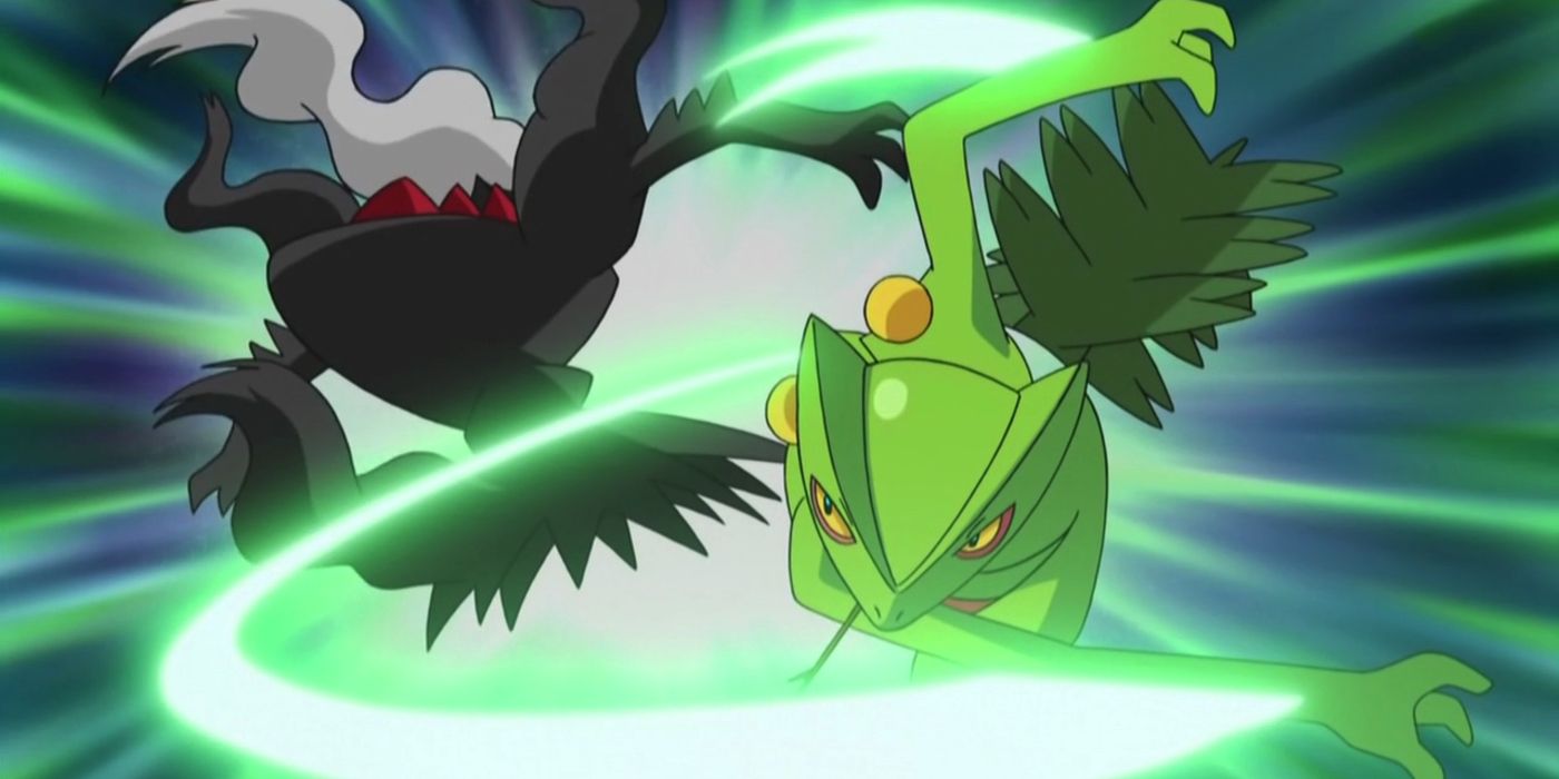 Pokemon: Ash's Sceptile defeats Tobias' Darkrai using Leaf Blade