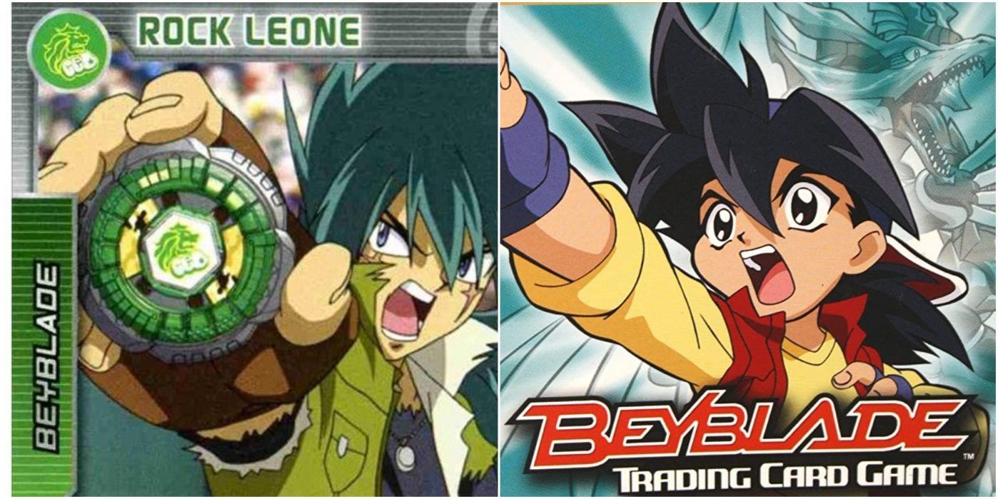Beyblade trading card game: a blade card and a booster pack