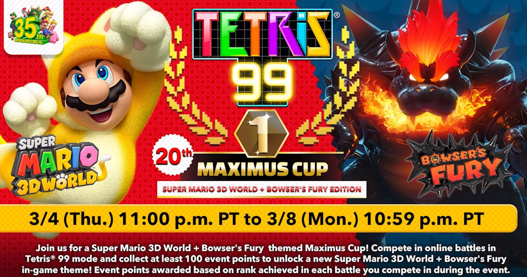 Giga Bowser now haunts players in Tetris as Super Mario 3D World + Bowser's Fury heads To Tetris 99