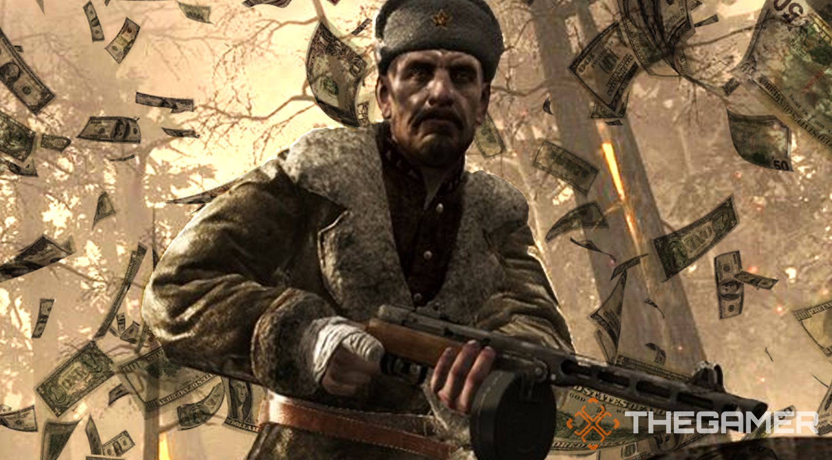 Call of Duty, World at War, Call of Duty 5, Call of Duty: World at War, Money, Money Rain, Rain, Reznov, Russia, Russian, PPSH