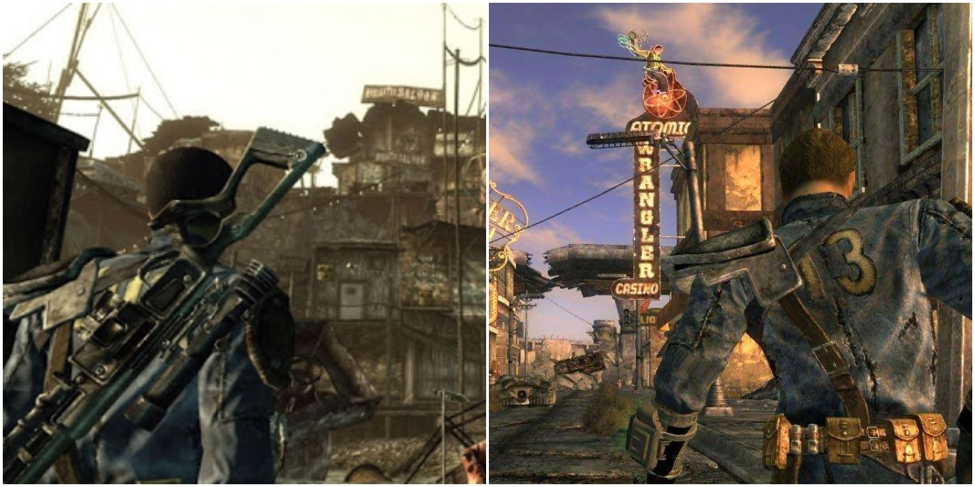 Fallout 3 on the left, New Vegas on the right