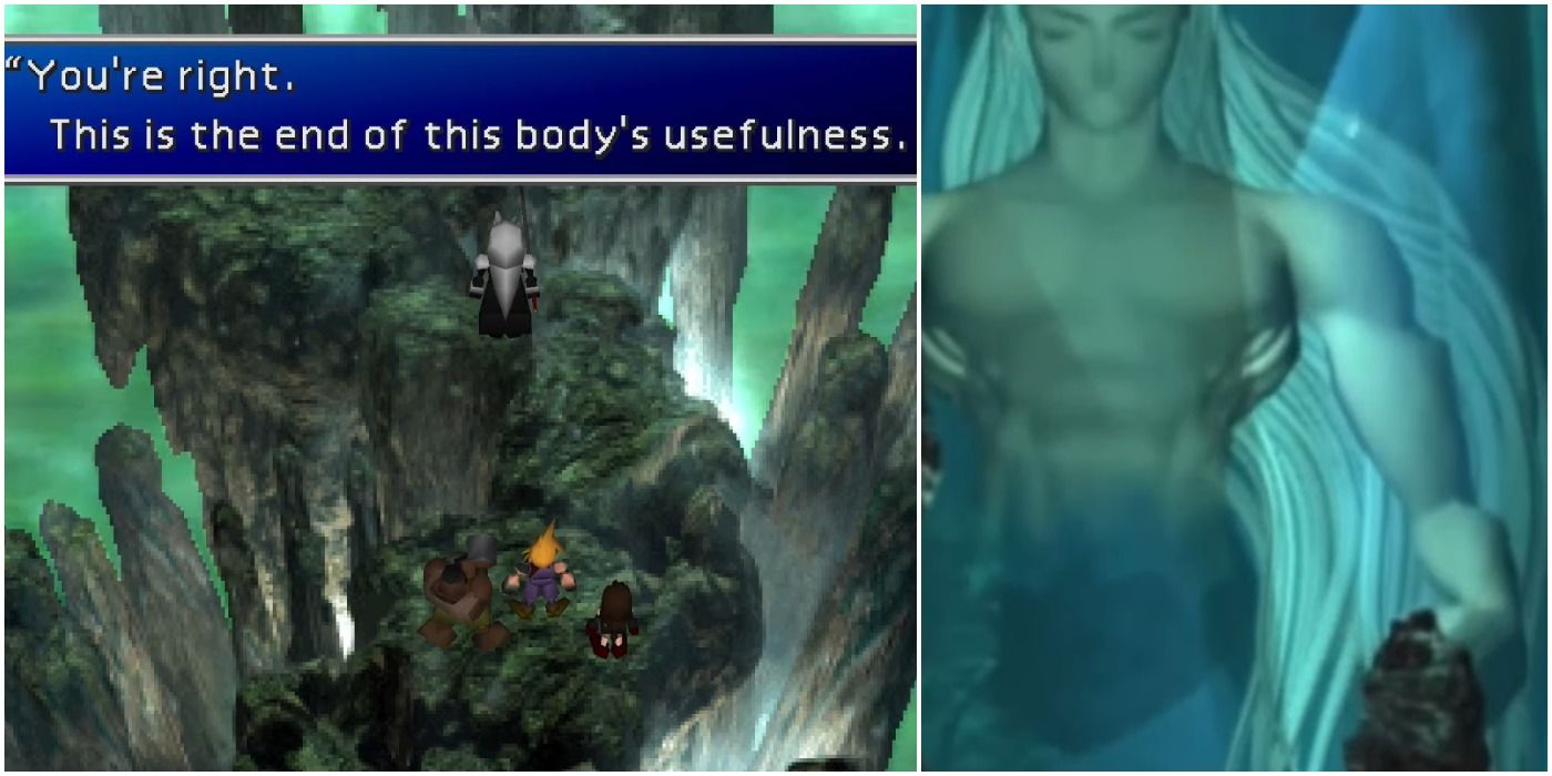 Final Fantasy 7: Sephiroth says his body is no longer useful. Sephiroth's original body crystalized