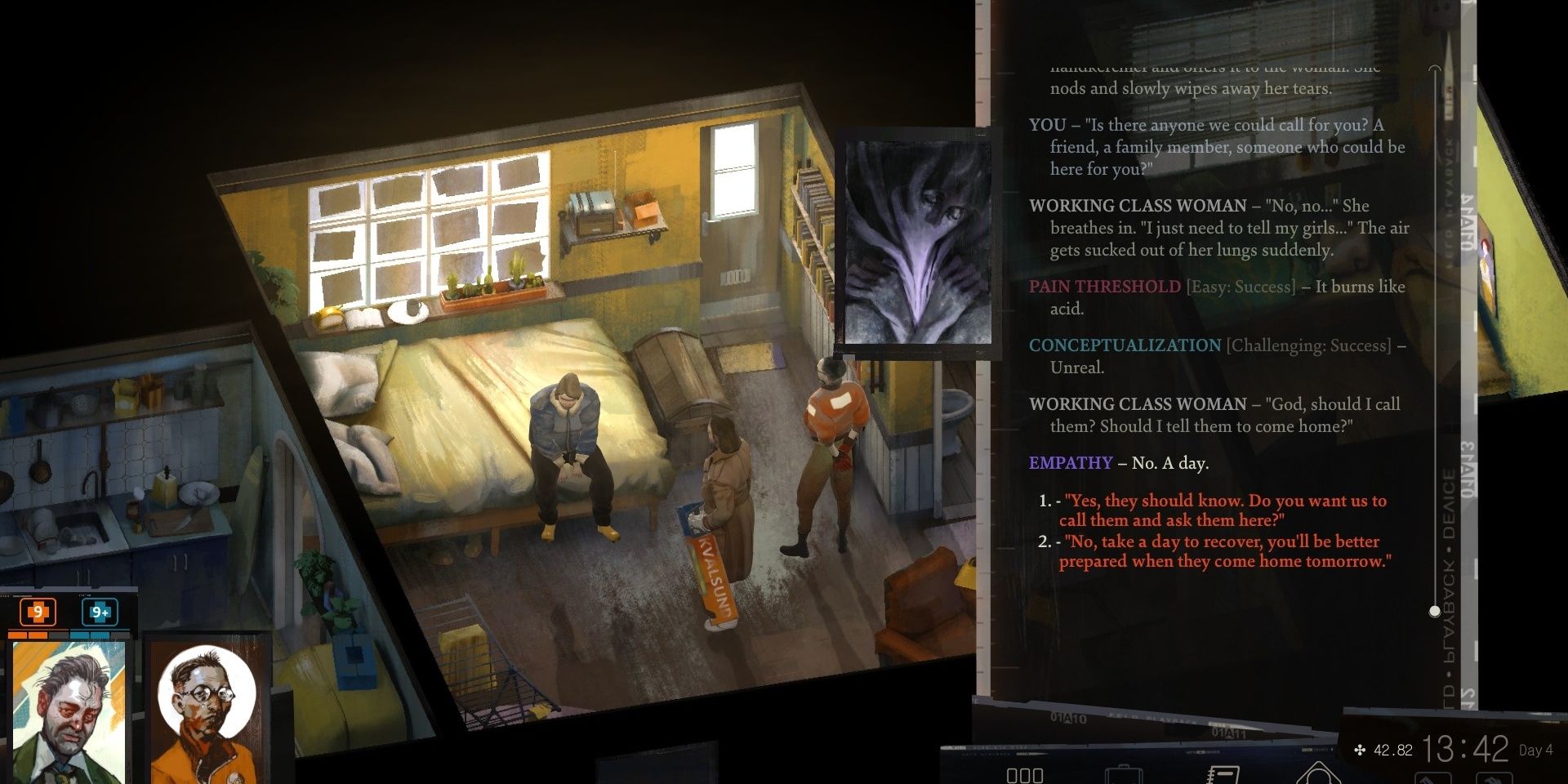 گزینه های گفتگوی Disco Elysium Empathy