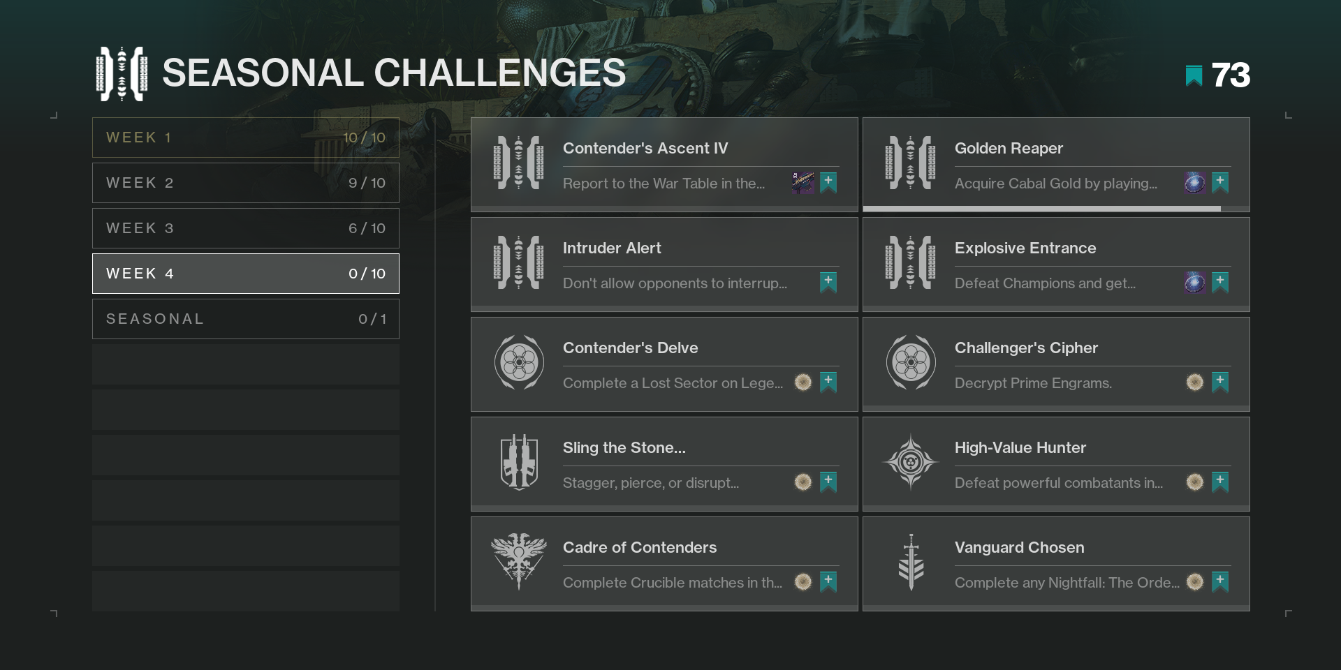 Destiny 2 Chosen Week 4 Challenges