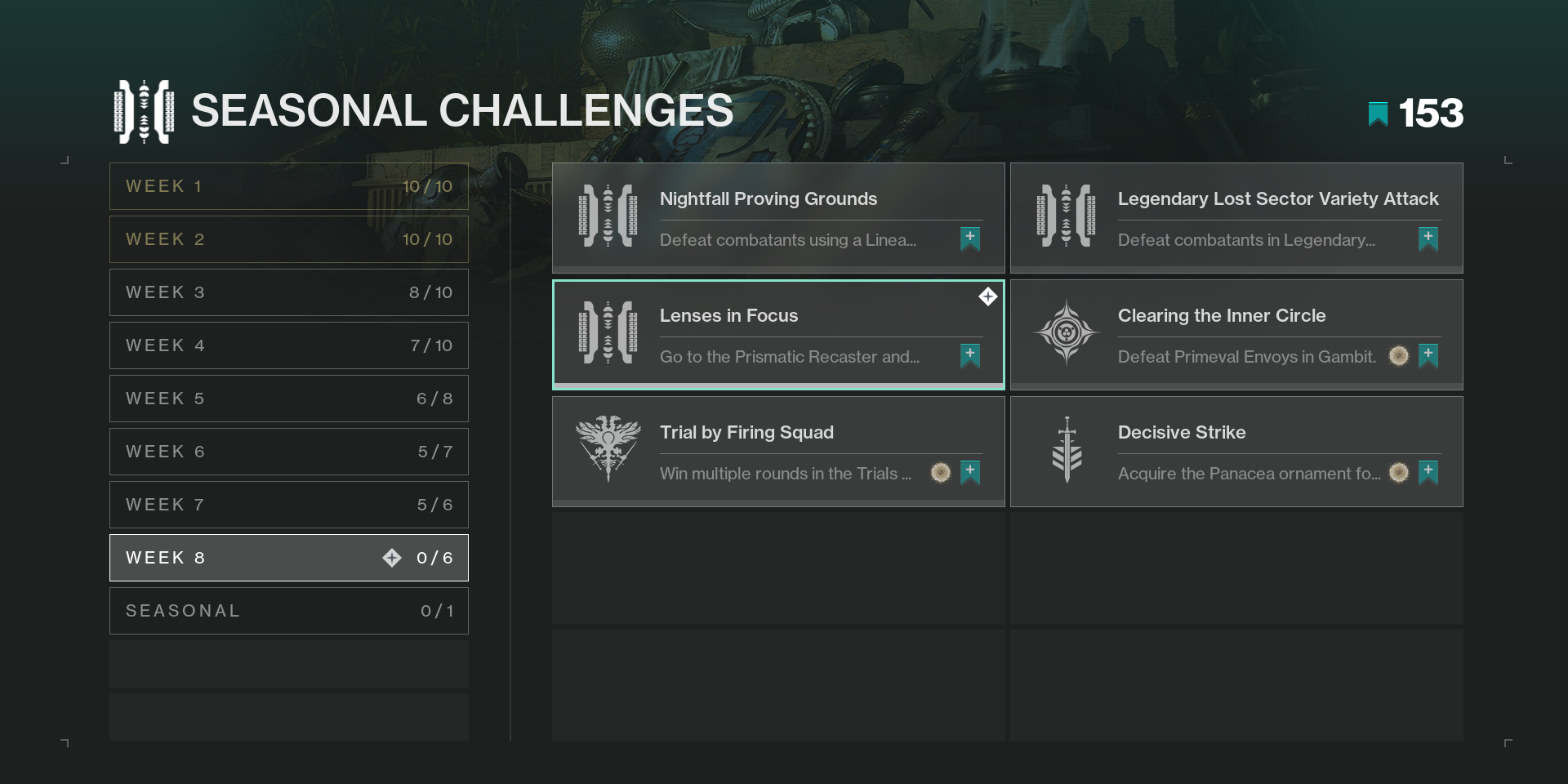 Destiny 2 Chosen Week 8 Challenges